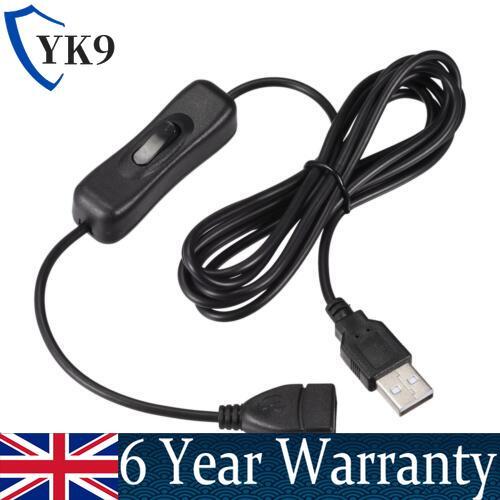 2X USB Switch Extension Cable Upgraded Extension Cord On/Off Power ...