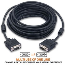 15ft VGA SVGA 15-Pin Male to Male Video Cable LCD Monitor Dell HP Asus Sony LG