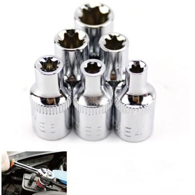 6-teilig Außen Torx Steckschlüssel Satz Nuss Set E4-E10 Schrauben Nüsse