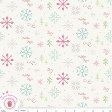Riley Blake WINTER WONDER 12062C White Multi SNOWFLAKES Quilt Fabric CHRISTMAS