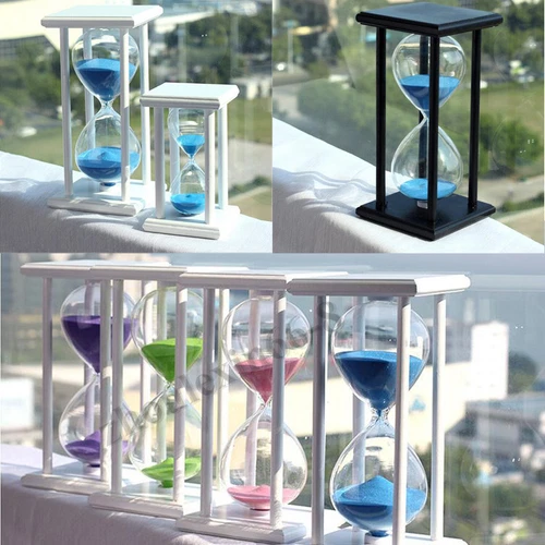 15/30/45/60 Min Holz Glas Sanduhr Sand Timer Uhr Home Office Dekor Geschenke - Bild 2 von 22