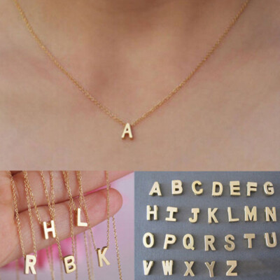 A-Z English Letter Alphabet Pendant Chain Ladies Girls Necklace Womens Jewelry