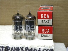 A Matched Pair Of Rca 12ax7/ecc83 Long Blackplate Nos/nib Vac Tubes