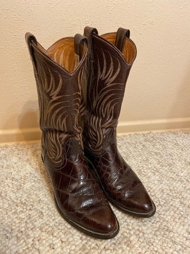 Nocona Alligator Cowboy Boots 8D 
