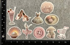 Lot Of 10 Random Pink Happy Flower Woman Lady Plant Stickers