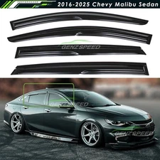 For 2016-2024 Chevy Malibu Sedan 3D Wavy Mugen Style Window Visors Rain Guards
