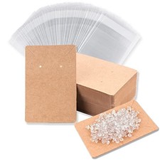 Earring Display Cards with 100 Pcs Earring Holder Cards 200 Pcs ZK100-Brown