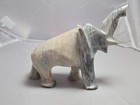 Vintage Hand Carved Onyx Marble Stone Elephant Trunk Up Tusks 5.5" Figurine — photo 1