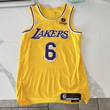 Nike Los Angeles Lakers LeBron James 6 Yellow NBA Jersey Size 40 Basketball