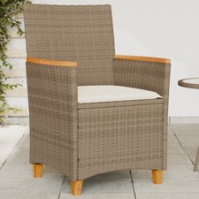 Garden Chair Beige PE rattan N/A UV-resistant materials