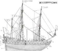 1st Rate Ship Le Mirage 17c ship model plans ...