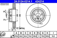 2X ATE Bremsscheibe 24.0124-0214.1 FüR E65 E66 E67 BMW 7Er 745 760