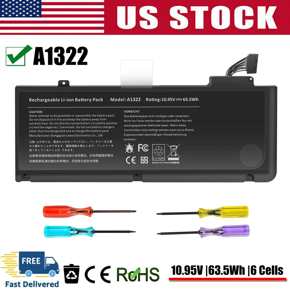 ✅A1278 A1322 Battery For MacBook Pro 13''Mid 2009 2010 Early/Late 2011 Mid 2012 - Image 1 of 4