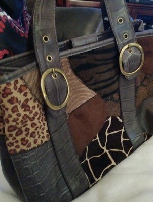 Relic Women's Patchwork Purse Shoulder Bag Multicolor Adjustable Strap