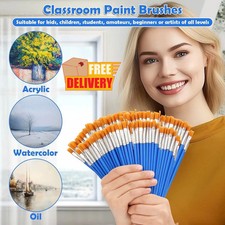 Fine/Flat Tip Paint Brushes,Small Brush Bulk for Detail Painting, Blue