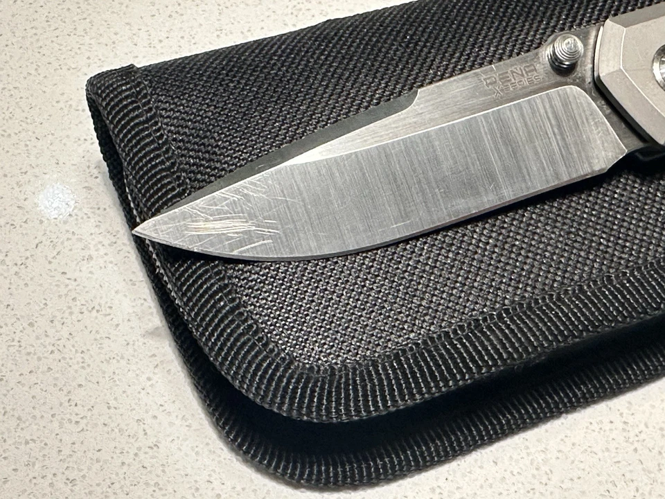 Pena X-Series Mula Folder P Knife with Black Canvas Inlay and Micarta 3.25" M390 - Image 3 of 4