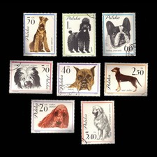 Poland, Scott 1115-1122, Dogs, 1963, used, 113299