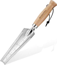 WORKPRO Garden Trowel with Wood Handle, Stainless Steel Narrow Hand Shovel,... 