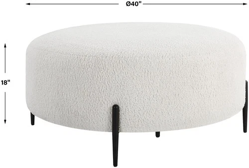 Uttermost 23778 Arles 40"W Standard Ottoman - White - Picture 5 of 5