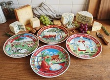 Lot de 4 Assiettes à Fromage Geneviève Lethu - Décor Étiquettes Camembert