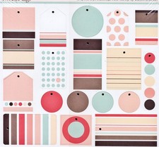 sei SWEETIE 12x12 Die-Cut Cardstock Tags Sheet scrapbooking 18 Tags