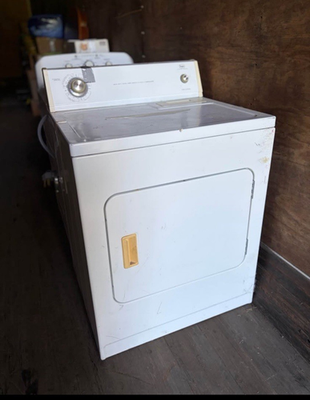 #ad GE Front Loading Spin Dryer 25 lb White Freestanding Side by Side Open Box $180.00