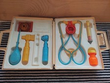 Vintage 1977 Fisher Price Medical Kit 936 Set with Case Incomplete