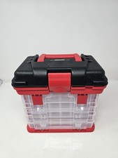 Stalwart Portable Tool Storage Box - Small Parts Organizer with 4 Trays