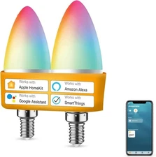 2 Pack Smart Bulbs Color Changing Music Sync Group Control WiFi LED Bulbs E12