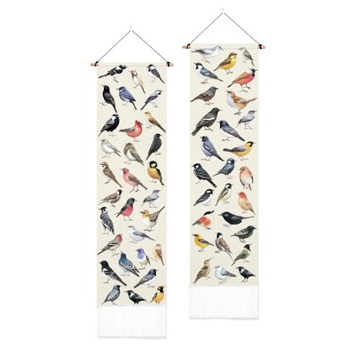 2 Pack Birds Vertical Tapestry with Tassels Aesthetic Wall Hanging for Bedroo...