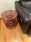 Vintage Boho Handwoven Macrame Hourglass End Table Brown with Beads (w/o top) — photo 2