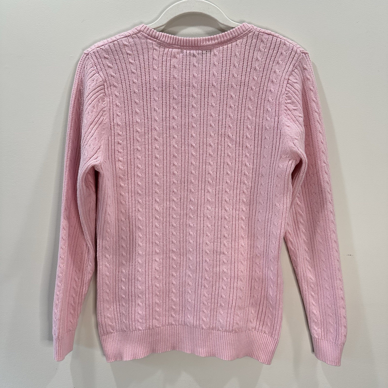 Basic Editions Womens Pink Cable Pullover Knit Lo… - image 6
