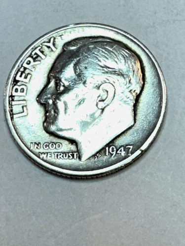 1947 D Roosevelt Dime 90% Silver Very Fine