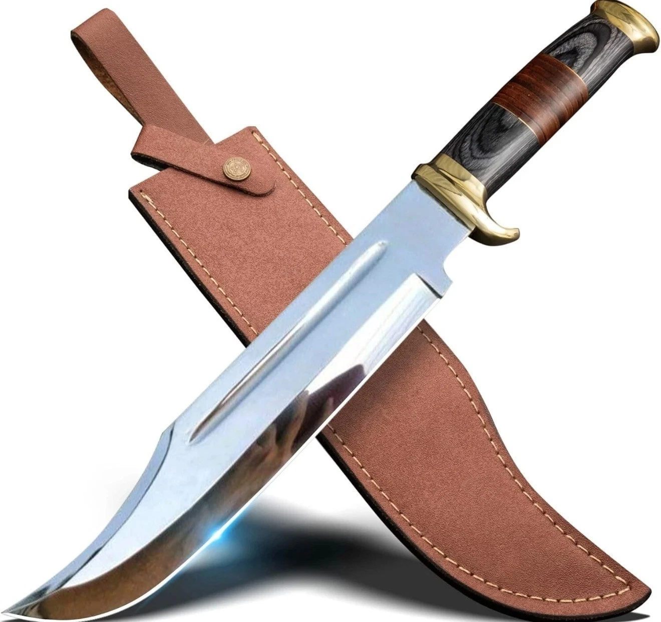 Custom Handmade Carbon Steel Blade Crocodile Survival Bowie Knife |Hunting Knife