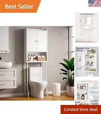 Over The Toilet Storage Cabinet - 3 Tier Bathroom Organizers and Storage Solu...