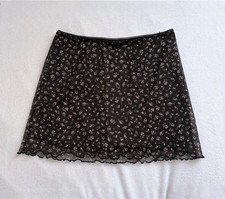 H&M Damen Minirock kurz XS schwarz/rosa Blume...