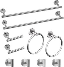 10 Piece Brushed Nickel Bathroom Accessories Set, 16 inch Brushed Nickel Bath...