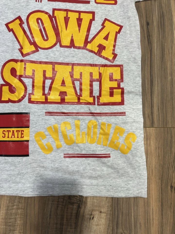 Vintage 80’s Iowa State Cyclones Single Stitch Gray XL Misprint Graphic RARE - Image 3 of 4