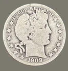 1909-S Barber Half Dollar Silver US Coin 50C