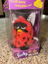 Vintage 1999 Furby Ladybug Black Red Spots DAMAGED BOX