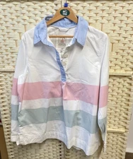 JOULES LADIES RUGBY SHIER TOP STRIPE PASTEL COTTON LONG SLEEVE 14 SAN