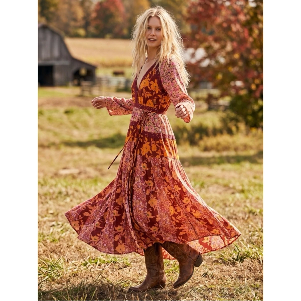knee length dresses for ladies Free People Sunnei Mesh Maxi Dress SUNRISECOMBO / L
