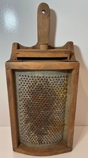 Vintage Primitive Wooden Grater Box Drawer Kitchen Wall Hanging 15&rdquo;