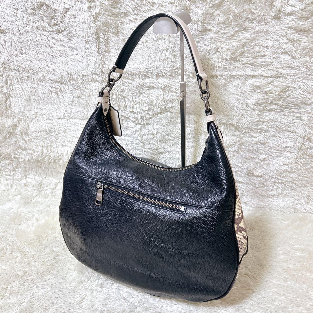 Extreme COACH 2way Shoulder Bag Python Pattern Ha… - image 2