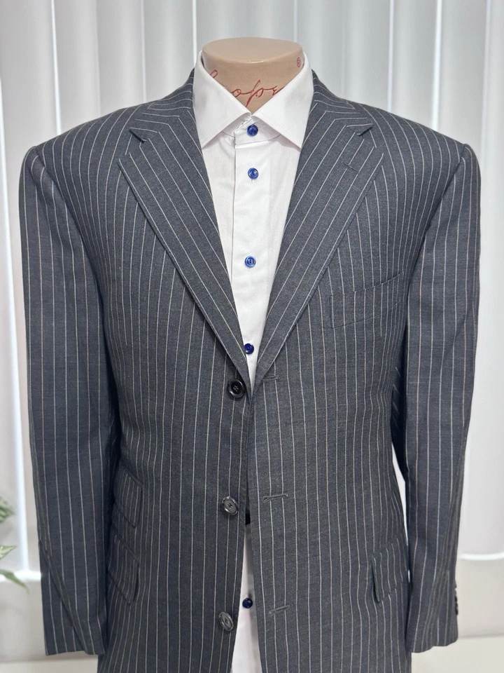 Alfred Dunhill 男式灰色彩虹条纹 2 件套 46S 裤子 38/25 — 第 3/4 张图片