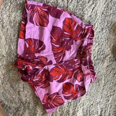 Sofia Jeans Womens Plus Linen Blend Paperbag Shorts Opera Mauve Size S