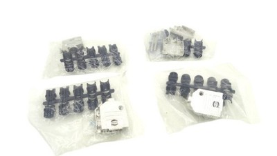 4x Harting Metal D Sub End Enclosures in Black with Matching Screws