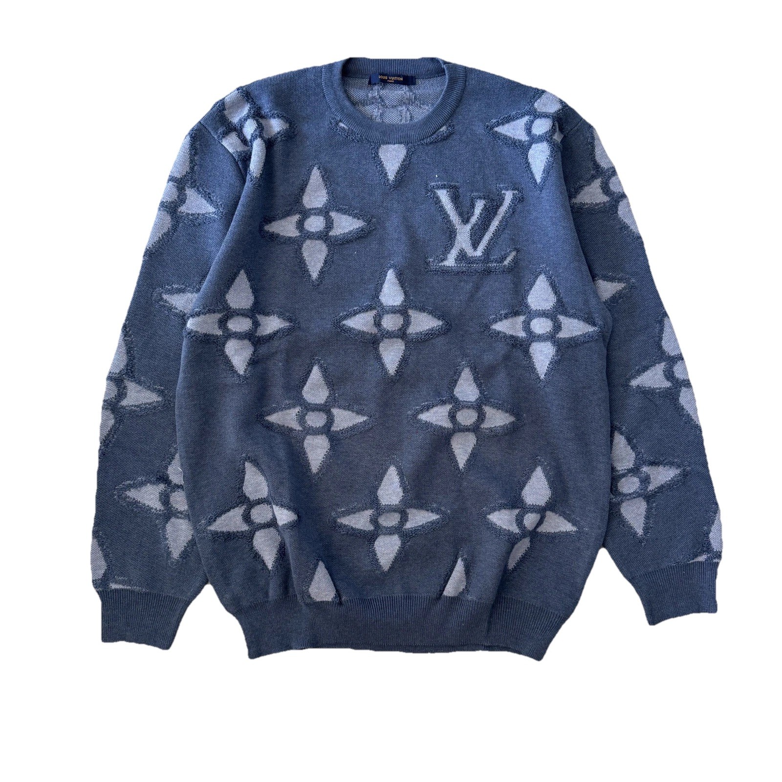 Men's Louis Vuitton Sweatshirt with Monogram - Blue, XL