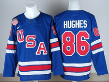 Hughes #86 Team USA Winter Olympics 2026 Jersey Stitched All Sizes S-3XL - BLUE