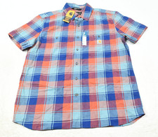 Carhartt Rugged Flex Shirt Mens Large Red Blue Plaid Relaxed Fit Button-Up